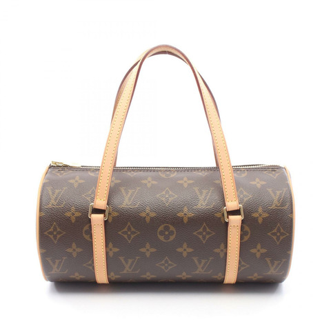 路易威登 Papillon 26 單肩手提包 M51386 Monogram 皮革 棕色 二手 LV
