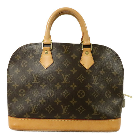 LOUIS VUITTON Monogram Alma金扣手挽袋棕色