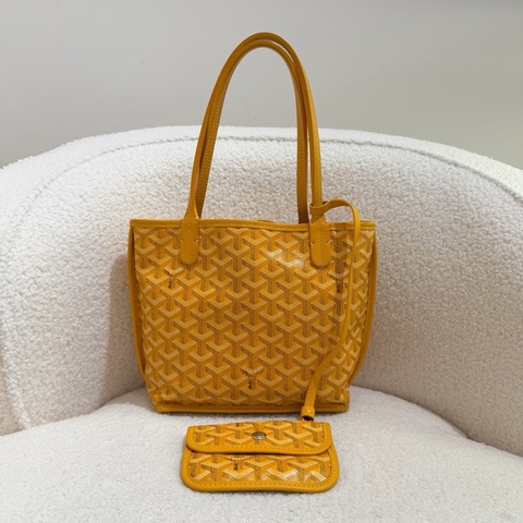 💛 戈雅/Goyard ANJOU迷你托特包 菜籃子手提包子母包 黃色
