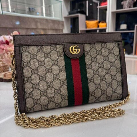 GUCCI Ophidia GG 金鏈磁吸夾子包