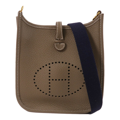 HERMES Clemence皮革Evelyne TPM肩背袋Etoupe