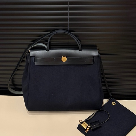 Hermes愛馬仕 黑金herbag31手提包單肩包斜挎包