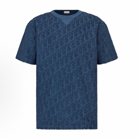 DIOR迪奧 短袖tee T恤 M碼 Oblique 滿印logo深藍色