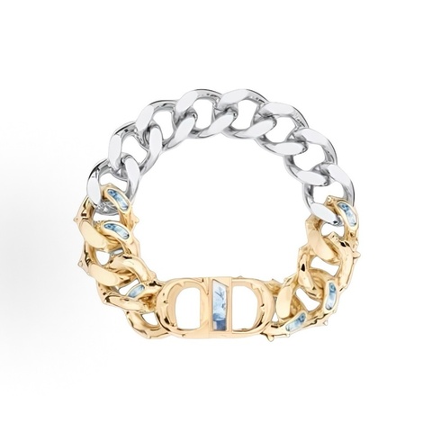 DIOR 迪奧 雙色logo 手鍊 CD字母 古巴拼色 磁吸口