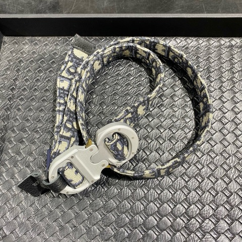 Dior迪奧 腰帶 滿印Logo CD銀色金屬機能扣