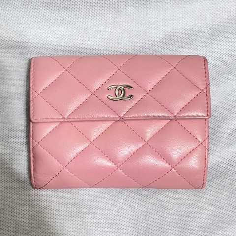 Chanel 香奈兒 短夾 粉色