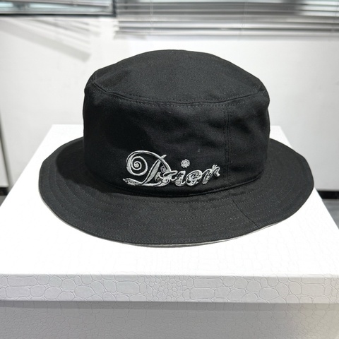 DIOR 迪奧 Kenny scharf聯名款 漁夫帽 刺繡logo 黑色