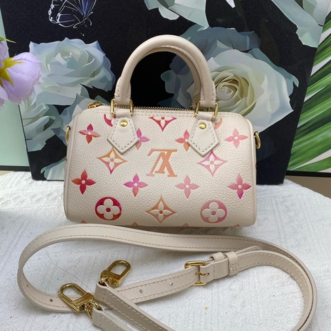 LV  Speedy Nano 草莓漸變包 芯片款