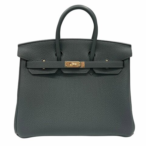 HERMES 愛馬仕 BIRKIN 25 柏金包 TOGO皮 墨綠色系 金釦