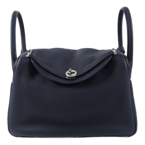 HERMES Clemence皮革Lindy 30手挽肩背兩用袋Noir