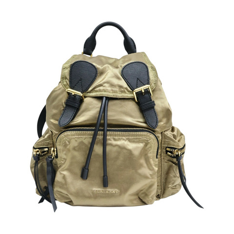 金色尼龍 緞面 Backpack 後背包【BURBERRY 巴寶莉】 4033301