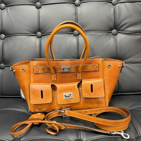 巴黎世家/Balenciaga BEL AIR CARRY ALL迷你手袋  牛皮革 23.3x17x7.8