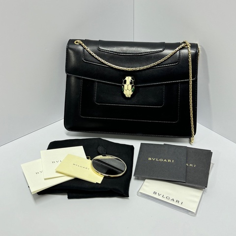 BVLGARI 寶格麗 “雙鏈多背法” 經典蛇頭 肩背包 （專櫃16萬）