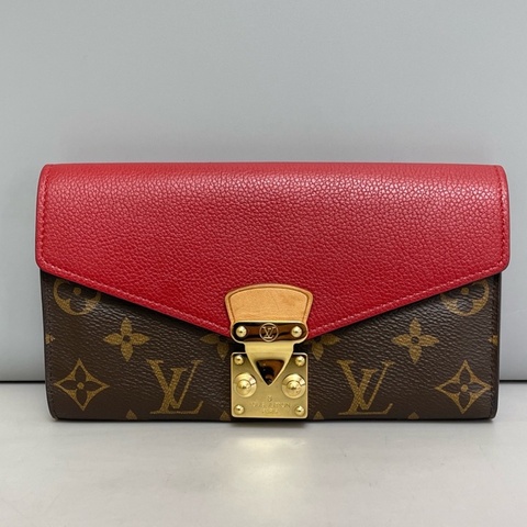Louis Vuitton 路易威登 palla紅色皮拼老花傳奇長款錢包 尺寸19×11×3
