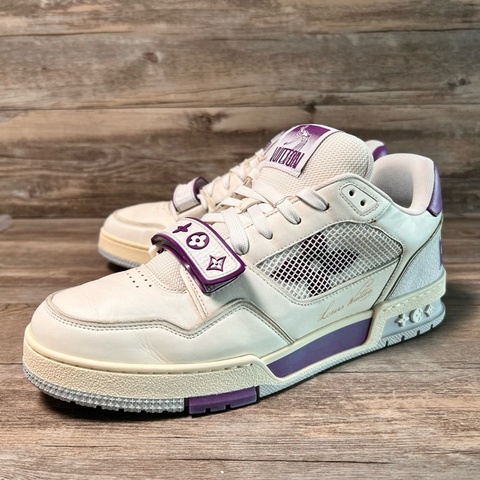 Louis Vuitton路易威登 trainer 白紫 魔術貼  42碼