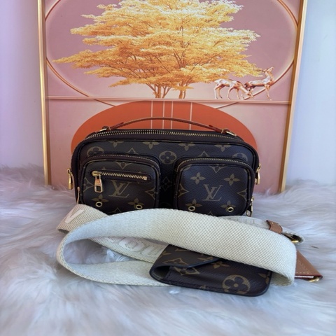 LV路易威登秀款Utility Crossbody 內里乾淨 純芯片款 老花相機包
