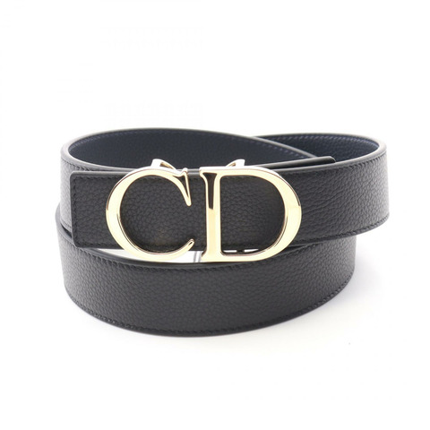 Dior CD logo 皮帶 4353ORTAMH16Q95 皮革 黑色 海軍藍 全新 男士
