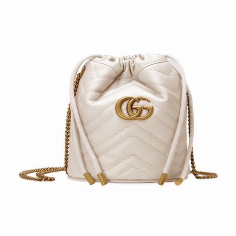 Gucci 女士 GG Marmont 系列迷你水桶包均碼碼13cm*13cm*17cm
