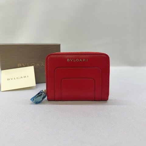 BVLGARI Serpenti蛇頭拉鍊零錢卡包