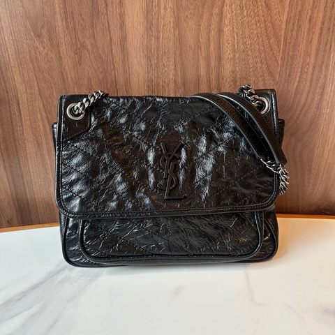YSL聖羅蘭/Saint laurent NIKI中號單肩包斜挎包 黑色