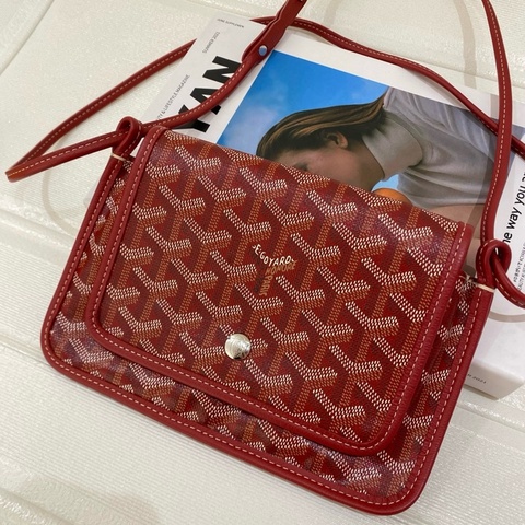 Goyard/高雅德 信封包斜挎包單肩包 紅色 可調節肩帶 銀扣