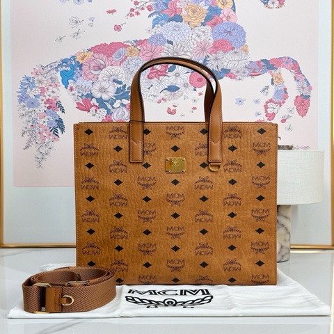 MCM 棕色滿印斜挎包 手提包 男女適用