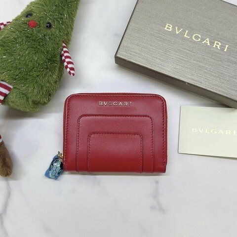 BVLGARI 蛇頭拉鍊零錢卡包