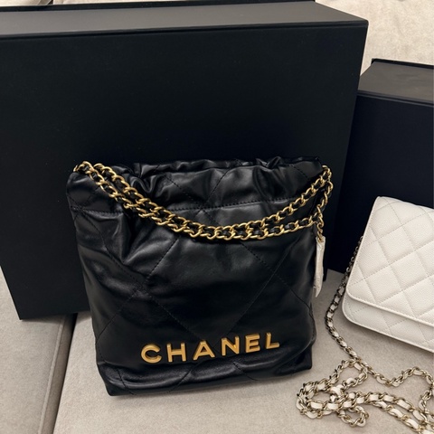 Chanel全新閒置22mini bag 黑金 晶片款