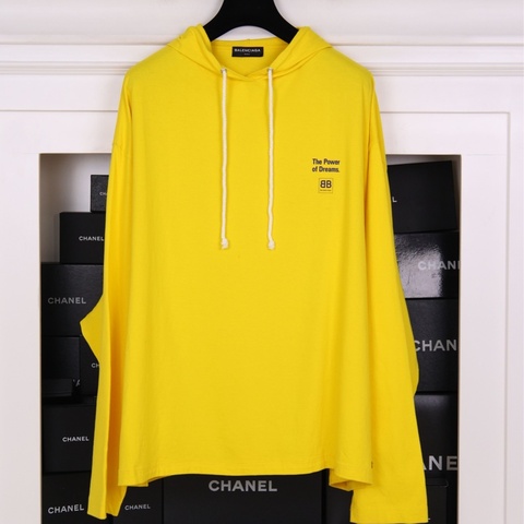 Balenciaga小鸡黄背后logo连帽卫衣上衣外套