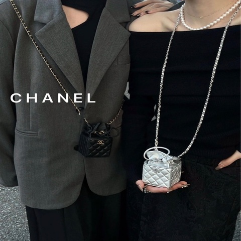 Chanel香奈兒🖤p黑金抽繩燒賣包菱格mini鏈條包VIC限定‼️98新31開 卡標齊全😻