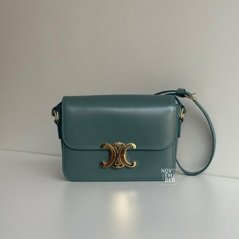 98新🆕 Celine 賽琳 Teen Triomphe Bag 綠色金釦