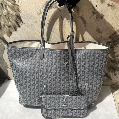 Goyard Saint Louis PM灰老花托特包