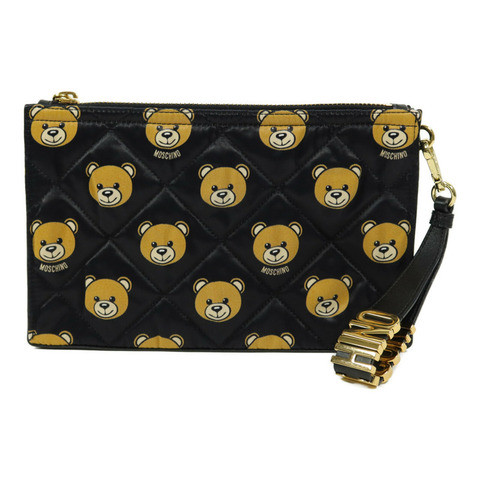 MOSCHINO 絲質Bear Clutch手拿包