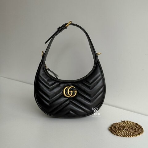 99新🆕 Gucci 古馳 GG Marmont 半月形肩背包