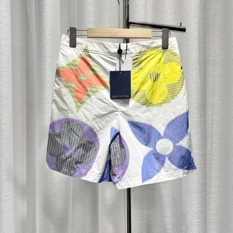Louis Vuitton LV 休閒短褲shorts 38碼 經典四花圖案 滿印