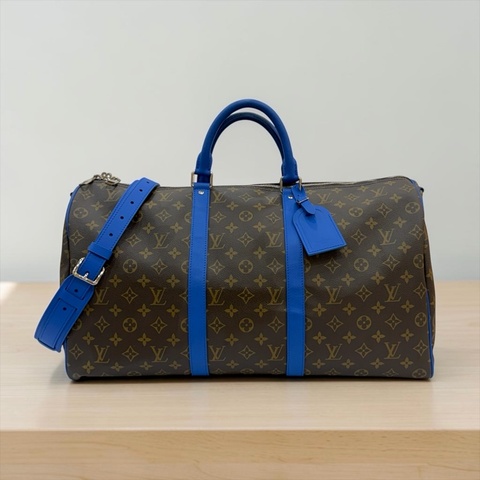 莉亞精品♡ LV Keepall 50旅行袋 藍#二手美包