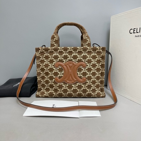 Celine Cabas Thais 老花帆布托特包 焦糖色