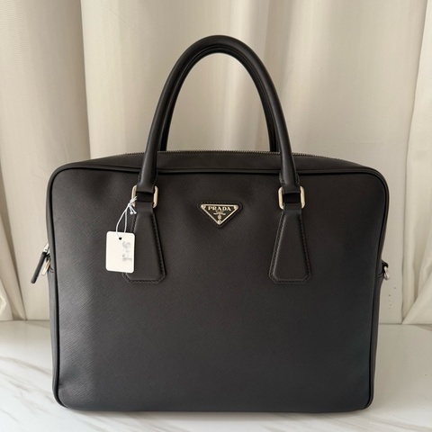 普拉達 Prada 黑色 正標 公文包