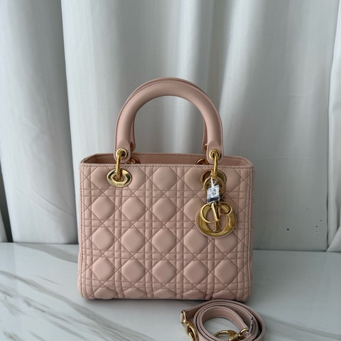 迪奧 Dior 五格粉色 羊皮 戴妃包 13年 整包護理。