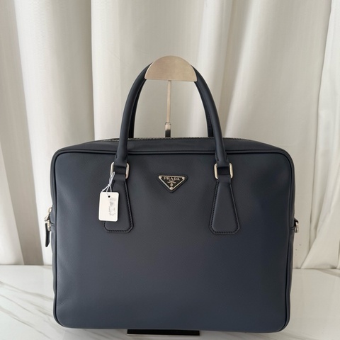 普拉達 Prada 藍色 正標 公文包