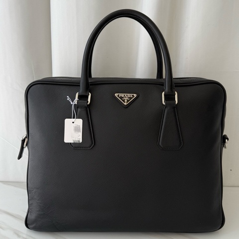 普拉達 Prada 黑色 正標 公文包