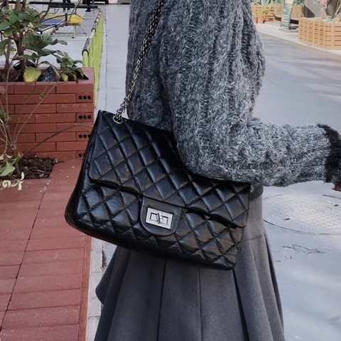 💎Chanel香奈兒｜黑銀2.55復古牛皮小號｜97新30開有卡
