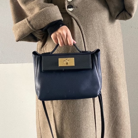 🐎Hermes愛馬仕｜霧霾灰金扣2424mini｜手提單肩斜挎包｜99新 W刻