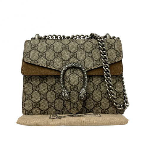 ☆ GUCCI 古馳 Beige, Brown Coated Canvas, Suede Leather Dionysus Chain Shoulder Bag 淺褐色, 啡色塗層帆布, 麂皮鏈條肩背包 421970-267012044