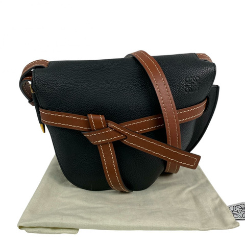 ☆ LOEWE 羅意威 Black And Brown Calfskin Gate Shoulder Bag 黑色和啡色小牛皮肩背包-267012143