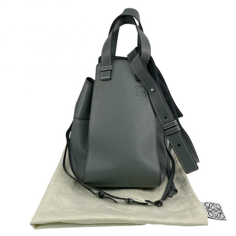 ☆ LOEWE 羅意威 Gray Calfskin Hammock 2 way bag 灰色小牛皮兩用袋-267011990