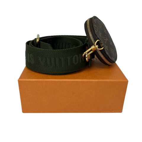 ☆ LOUIS VUITTON 路易·威登 Green Brown Canvas Coated Canvas With Pouch Shoulder Strap 綠色啡色帆布塗層帆布連小袋肩背帶-267012384
