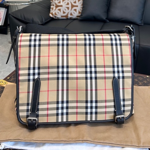Burberry 巴保利 經典款 雙扣劍橋 郵差包 Vintage格紋