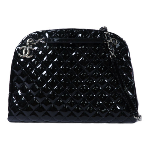 CHANEL 漆皮皮革Just Mademoiselle Bowling Bag鏈帶肩背袋