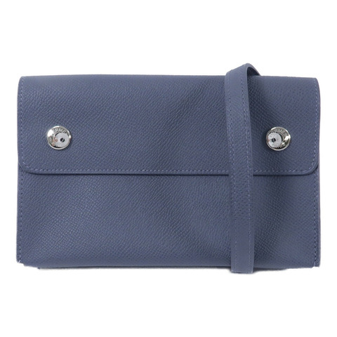 HERMES Epsom皮革Hermesnap Wallet Bag肩背袋Ardoise